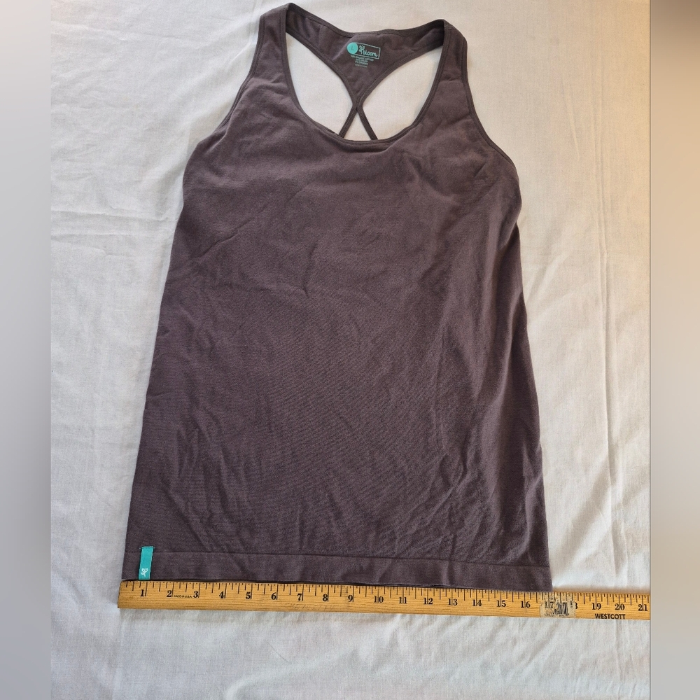 Women's BLOOM Purple Tank Top Size L Organic Cotton Blend Built In Bra